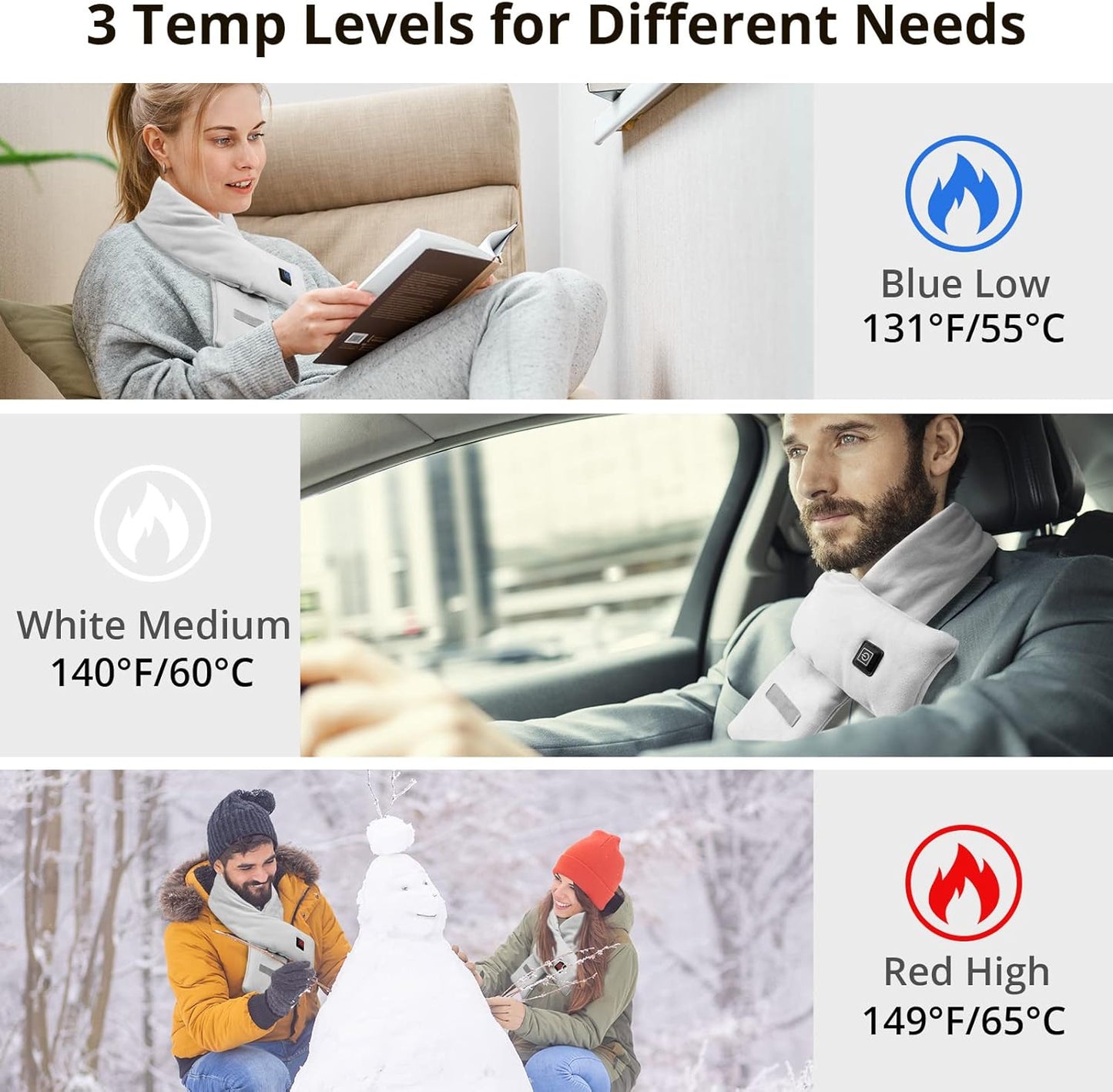 ANAAIR Neck Heating Pad for Neck Pain Relief (Grey)